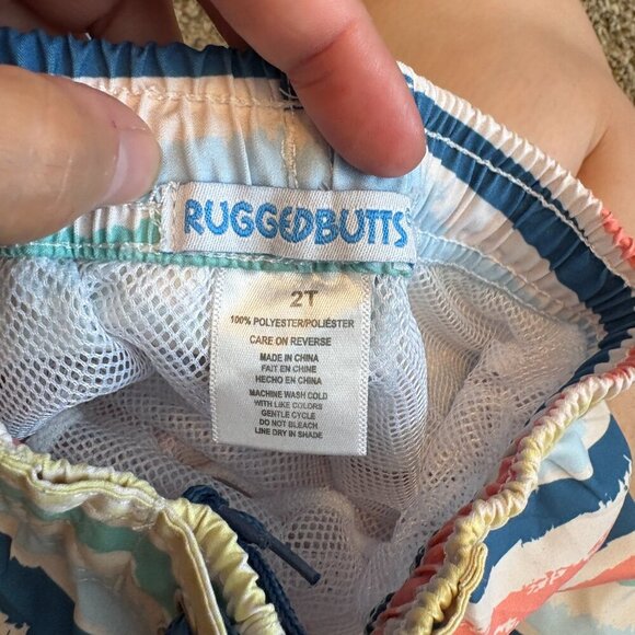 Rugged Butts striped swim trunks - Picture 3 of 3